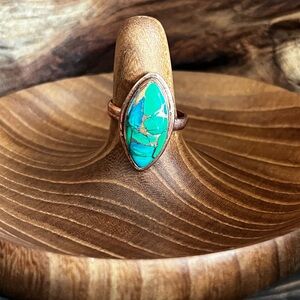 Peacock Copper Infused Turquoise and Copper Ring